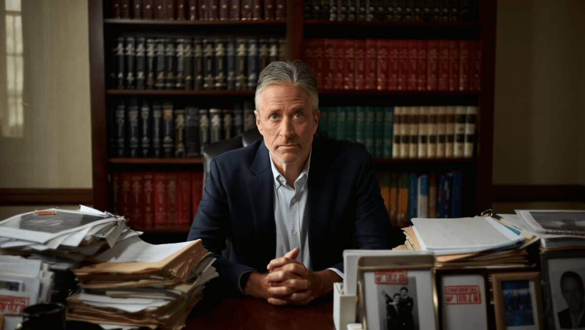 Jon Stewart finds himself, but no accountability, in the Epstein files