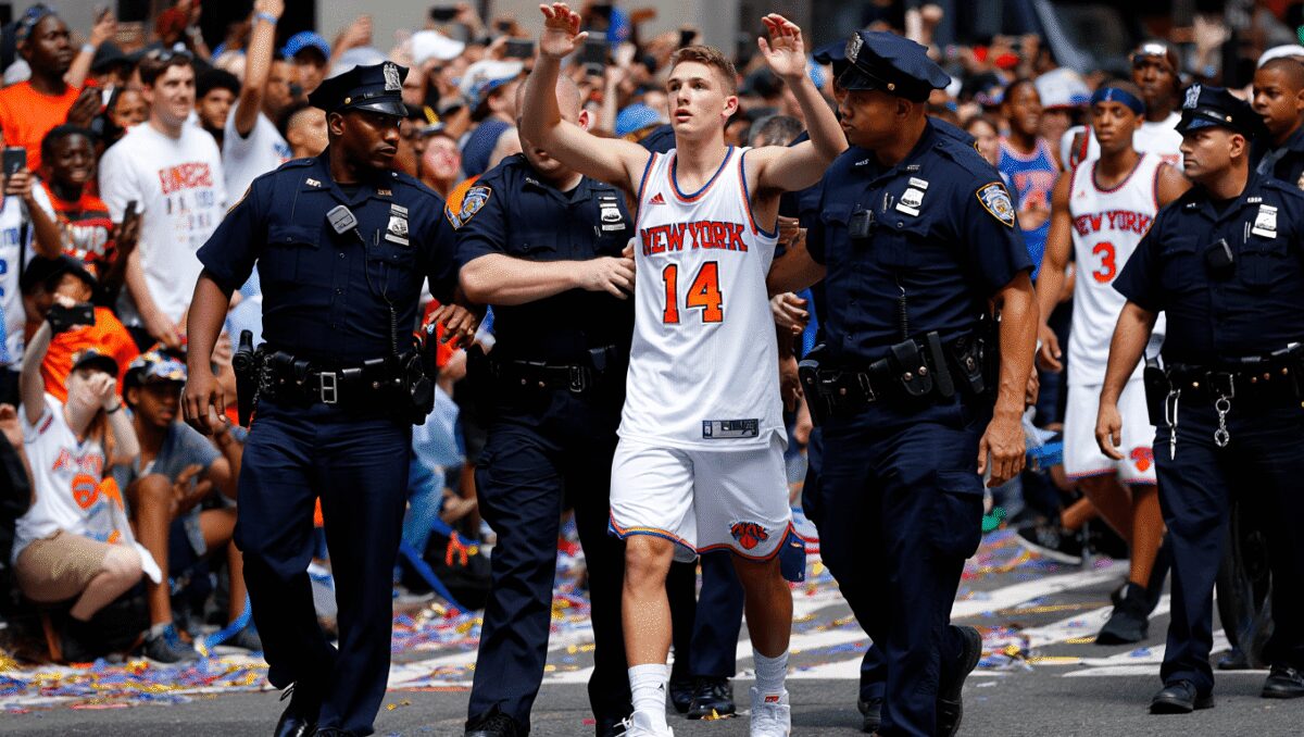 NYPD Attempts to Kick Knicks Player Tyler Kolek Out of Parade After Mistaking Him for a Fan