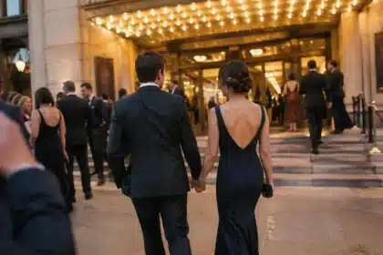 Katie Holmes holds hands with boyfriend Jason Bard Yarmosky on rare red carpet date night