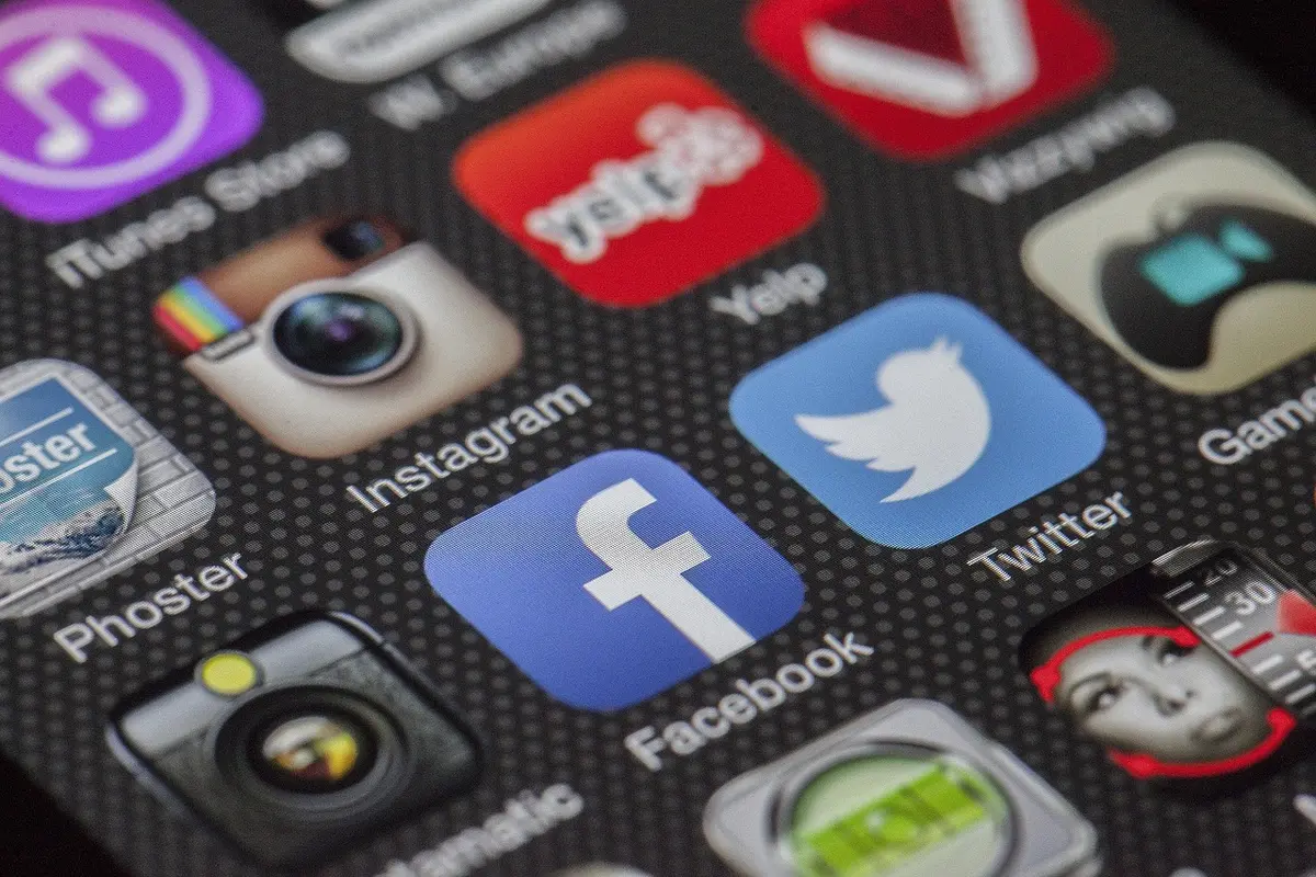 Band vinyl sleeve next to phone showing changed social media handle
